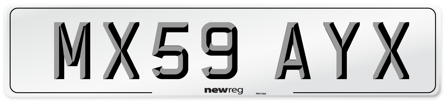 MX59 AYX Number Plate from New Reg